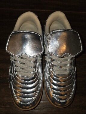 Steve Madden Silver and Cream Kids Sneaker